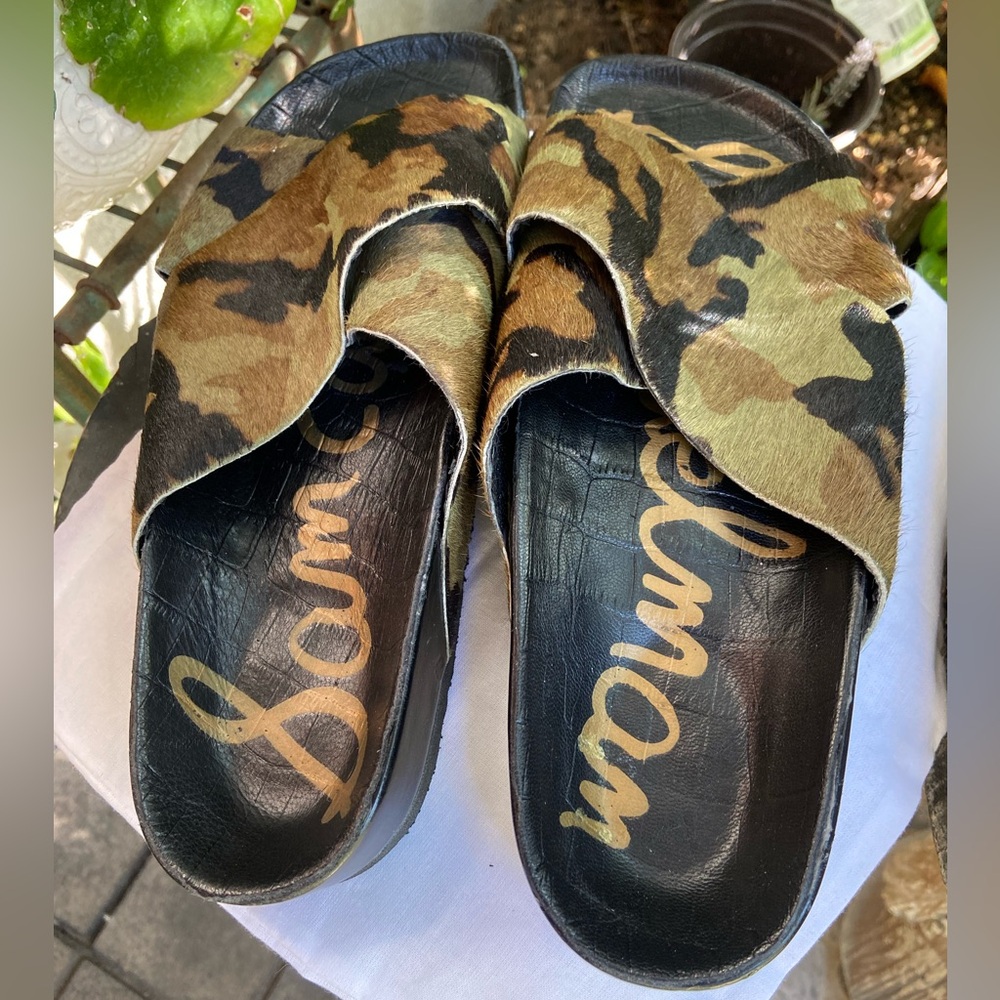 Sam Edelman Women's Adora Camo Cowhide Criss Cross Sandals. Super cute. - Picture 5 of 9